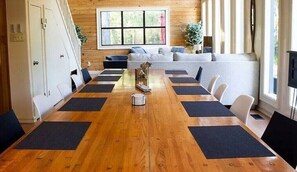 Set the whole crew at this massive dining room table!