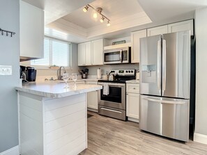 Stylish and functional kitchen with modern amenities, perfect for preparing meals during your stay.