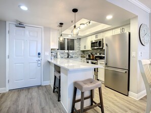 Entrance to property by the kitchen.