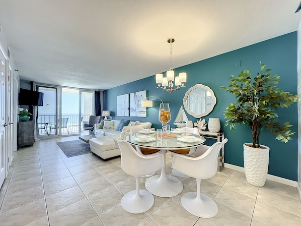 Enjoy the best of both worlds! Our open living/dining combo offers stunning ocean views, perfect for relaxing and entertaining.