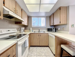 Walk in view of the kitchen. Equipped with all essentials.