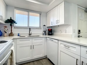 Double sink and storage.