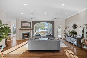 Open and inviting living room over looking Lake Norman!