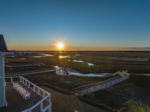 Soak in the sunset from the top level deck