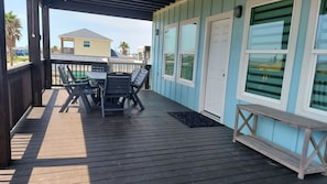 Partially shaded main deck with room to relax!