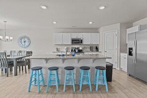 Great island for hanging and cook prep!