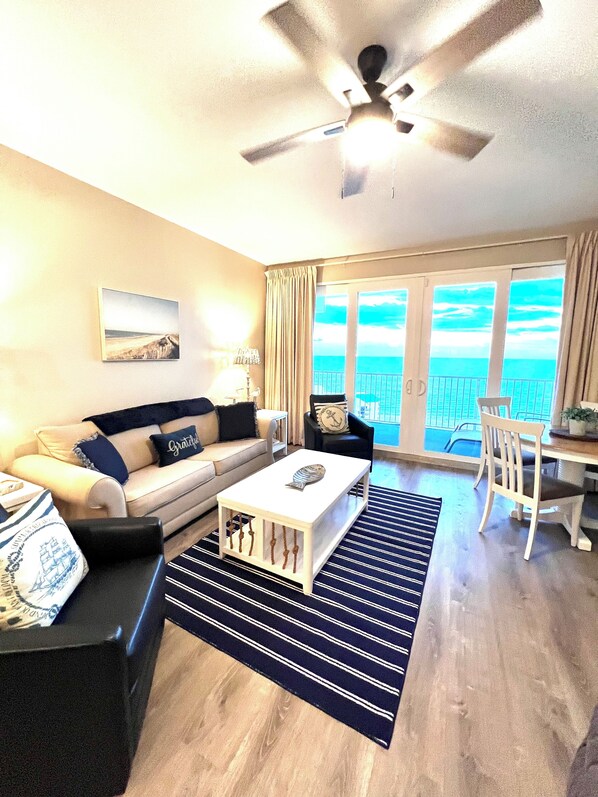 18th Floor Stunning Views from living room with sofa sleeper 