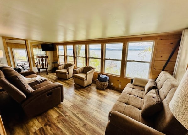 Lots of comfortable seating including a sofa w/ recliner to take in the view! 