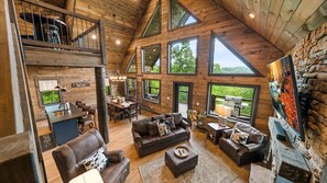 Large windows bring lots of natural light to the living room