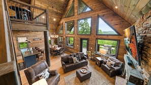 Large windows bring lots of natural light to the living room