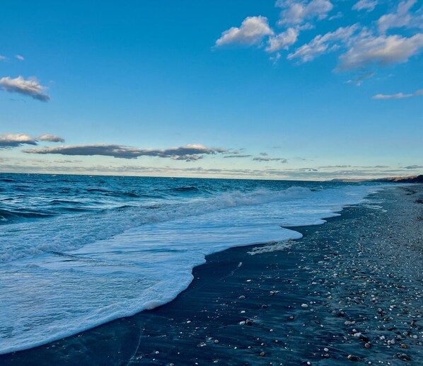 Long Island Sound, directly across the street