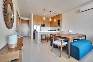 Dining area and kitchen