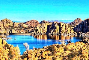 Watson lake 5-7 min away , famous for kayaking and hiking, you will love
