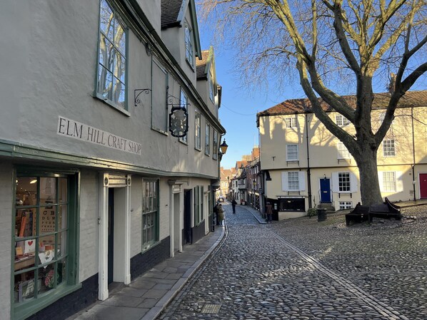 The picturesque Elm Hill , the most photographed street in the county , beautiful at all times of the day in all seasons . 
