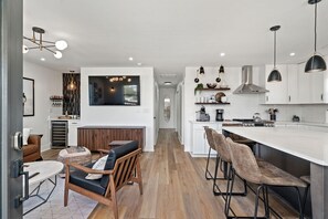 Open space living and dining for easy entertaining.