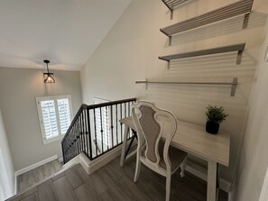 Desk on third floor landing
