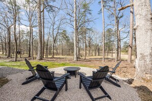 Fire Pit overlooking Golf Course. 