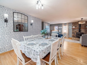 Spacious dining area with seating for 10