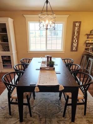 Large dining table for you to make family memories!