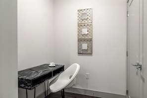 Dedicated desk area for all your work and productivity needs.