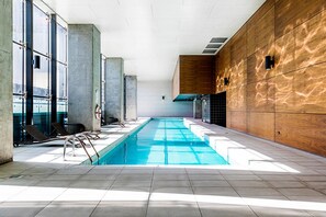 An indoor heated pool.