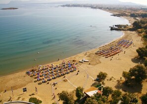 Chrisi Akti sandy beach 15km