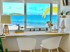 SEA VIEW FROM THE DESK / DINING AREA
