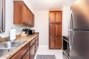 The kitchen is fully-equipped