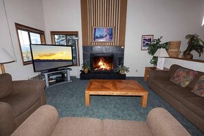 Cozy Wood Burning Fireplace