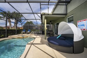 Relax on the oversized sun lounger