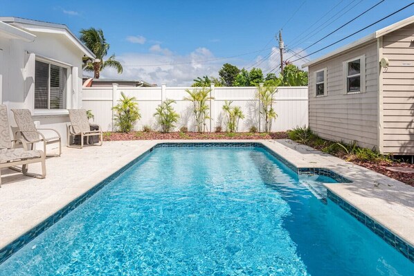 Come enjoy this relaxing private backyard