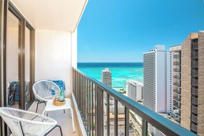 Have morning coffee on your balcony with this beautiful ocean view.