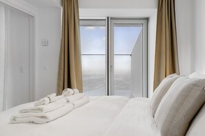 Wake up to the morning sun and a view of the water