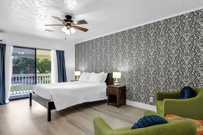 Outdoor balcony access and views from the upper level bedroom