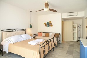 Relax in the inviting bedroom, where comfort and tranquility come together