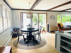 The dining area with access to the large deck with amazing views.