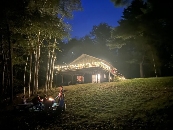 The view from the private dock in the evening. Enjoy the fire pit! 