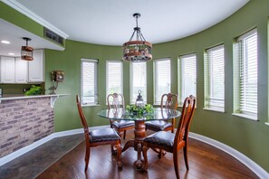 Penthouse Paradise's inviting dining table