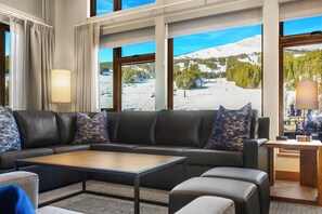 Living room with slope views