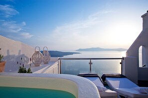 Marvelous Santorini Villa | 1 Bedroom | Villa Tioumoutiri | Private Jacuzzi & Unforgettable Caldera Sea Views | Fira