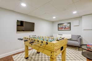 Game Room | Foosball Table | Central Heating & A/C