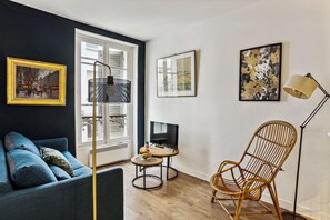 The open-plan living and dining area