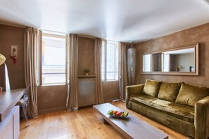The open-plan living and dining area