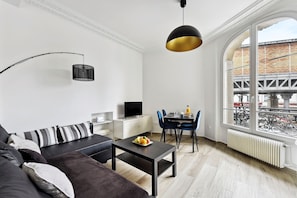 The open-plan living and dining area