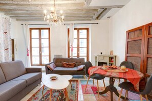 The open-plan living and dining area