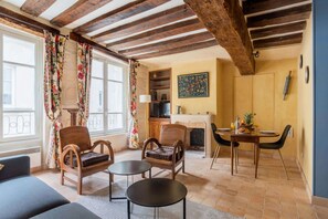 The open-plan living, kitchen and dining area