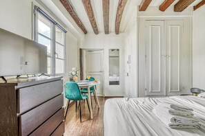 The open-plan living and dining area