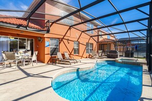 Large south facing pool deck area