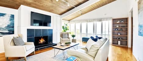 Beautiful cozy Living room with HUGE ocean views.