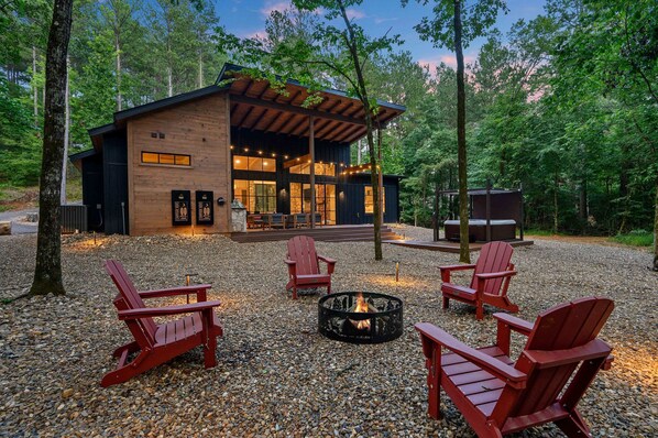 Light the firepit and gaze at the stars above, firewood is included